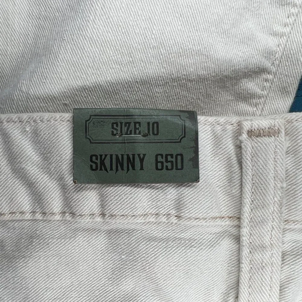 Polo Ralph Lauren 650 Jeans Boy's‎ Size 10 Cream Skinny Denim Pants